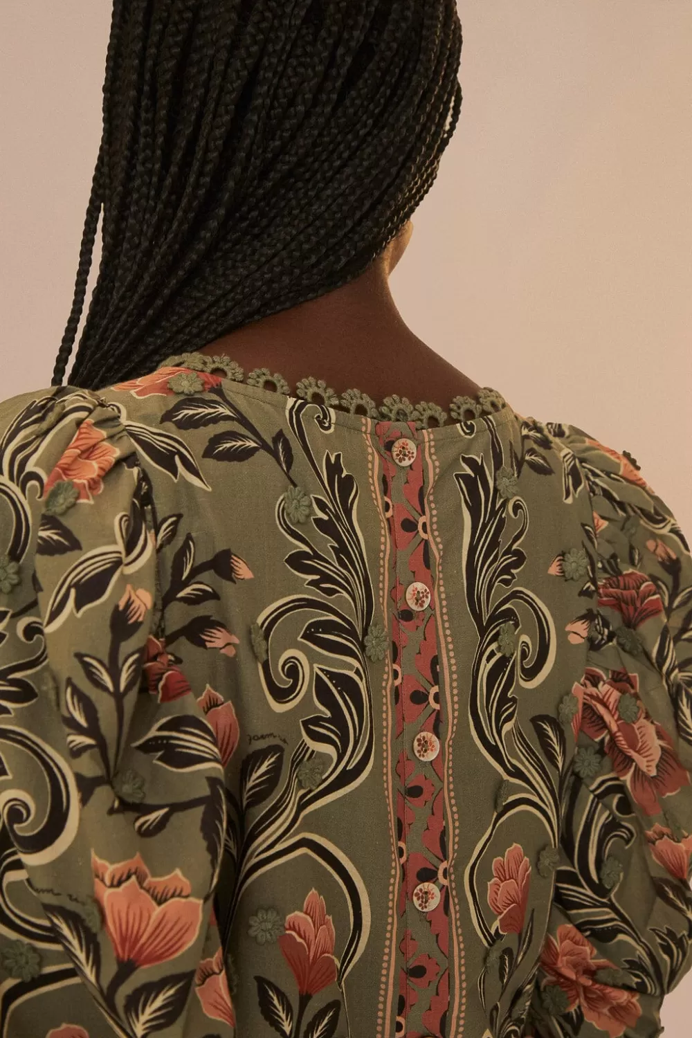 Arabesque Floral Green Blouse | FARM Rio Clearance