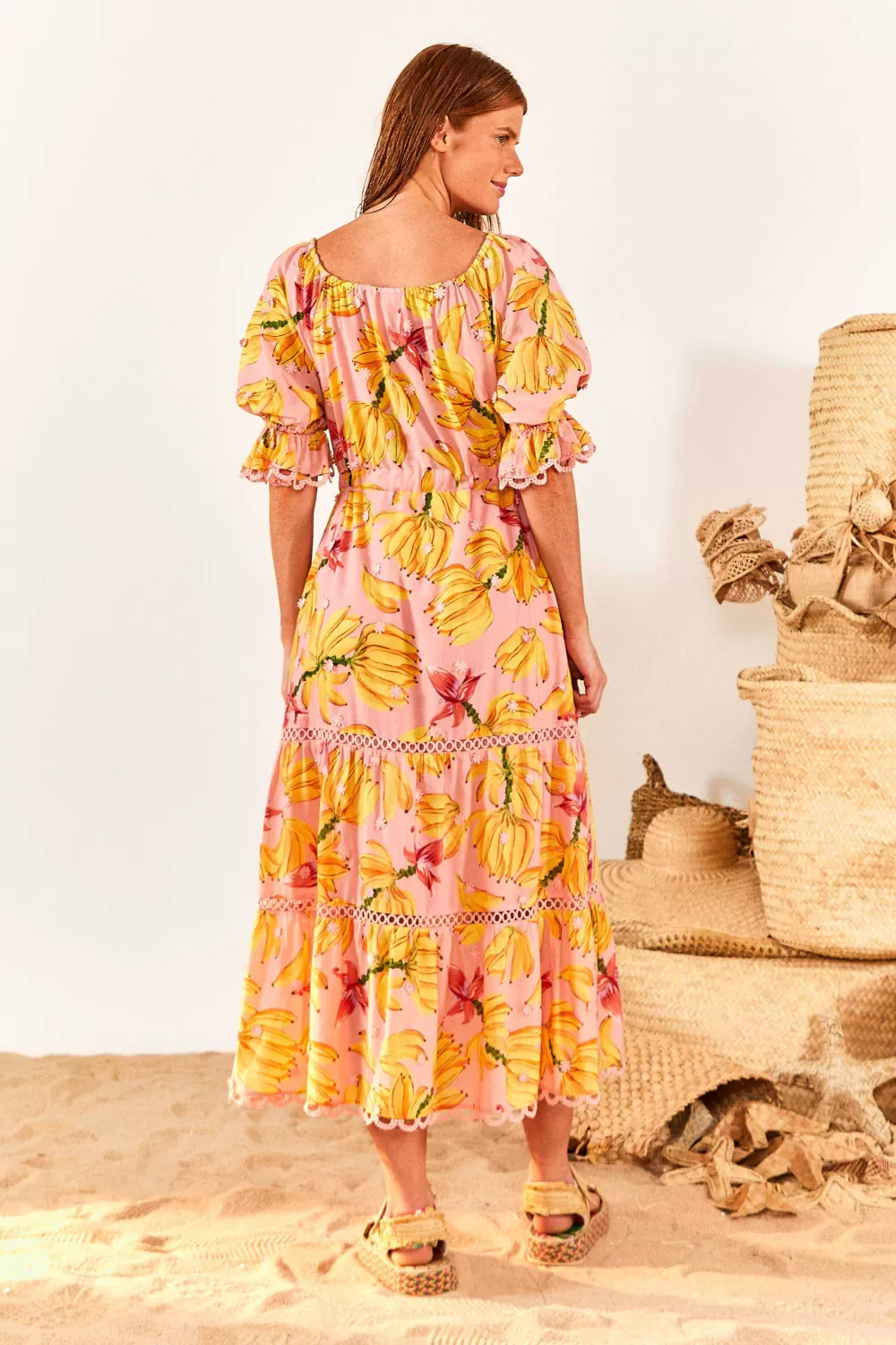 Banana Taste Midi Dress | Tiered | FARM Rio Best