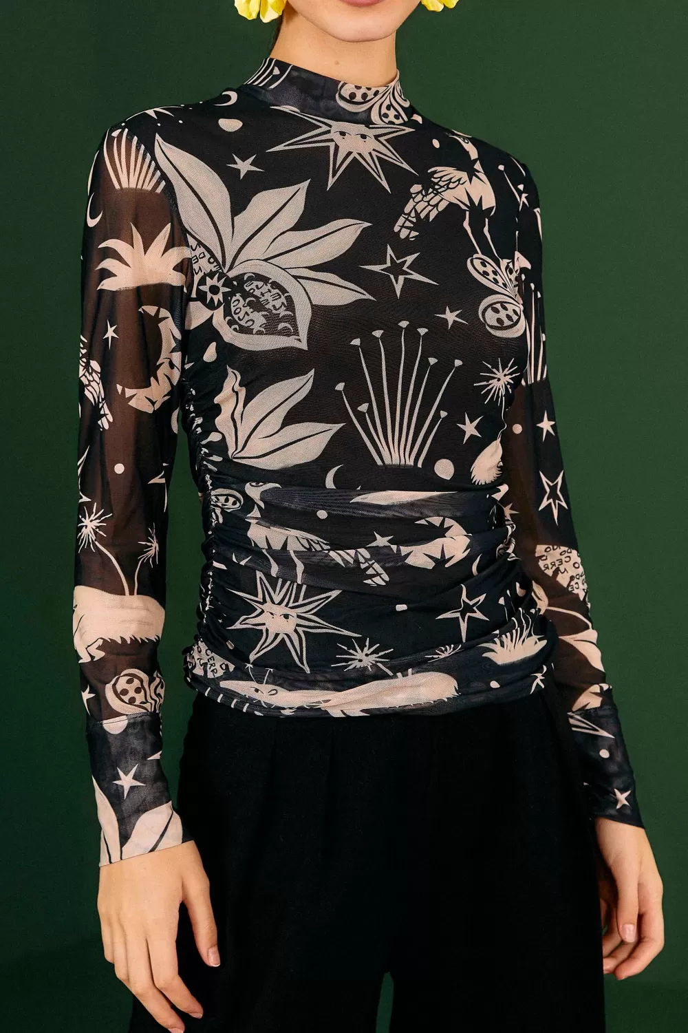 Black & White Cerrado Sky Tulle Blouse | FARM Rio Discount