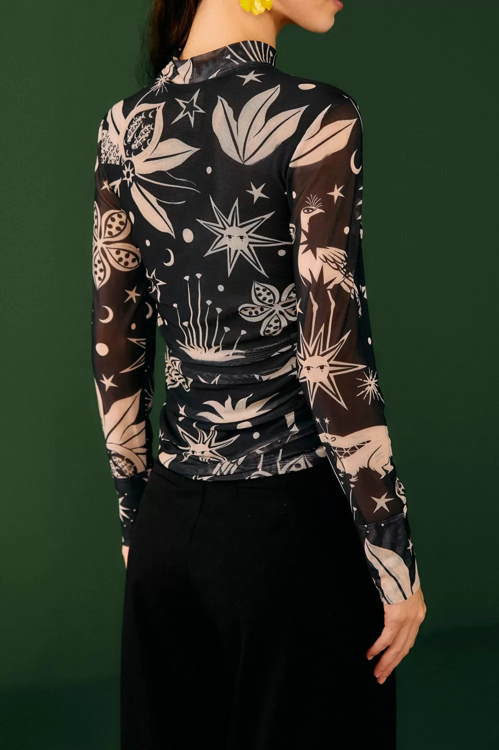 Black & White Cerrado Sky Tulle Blouse | FARM Rio Discount
