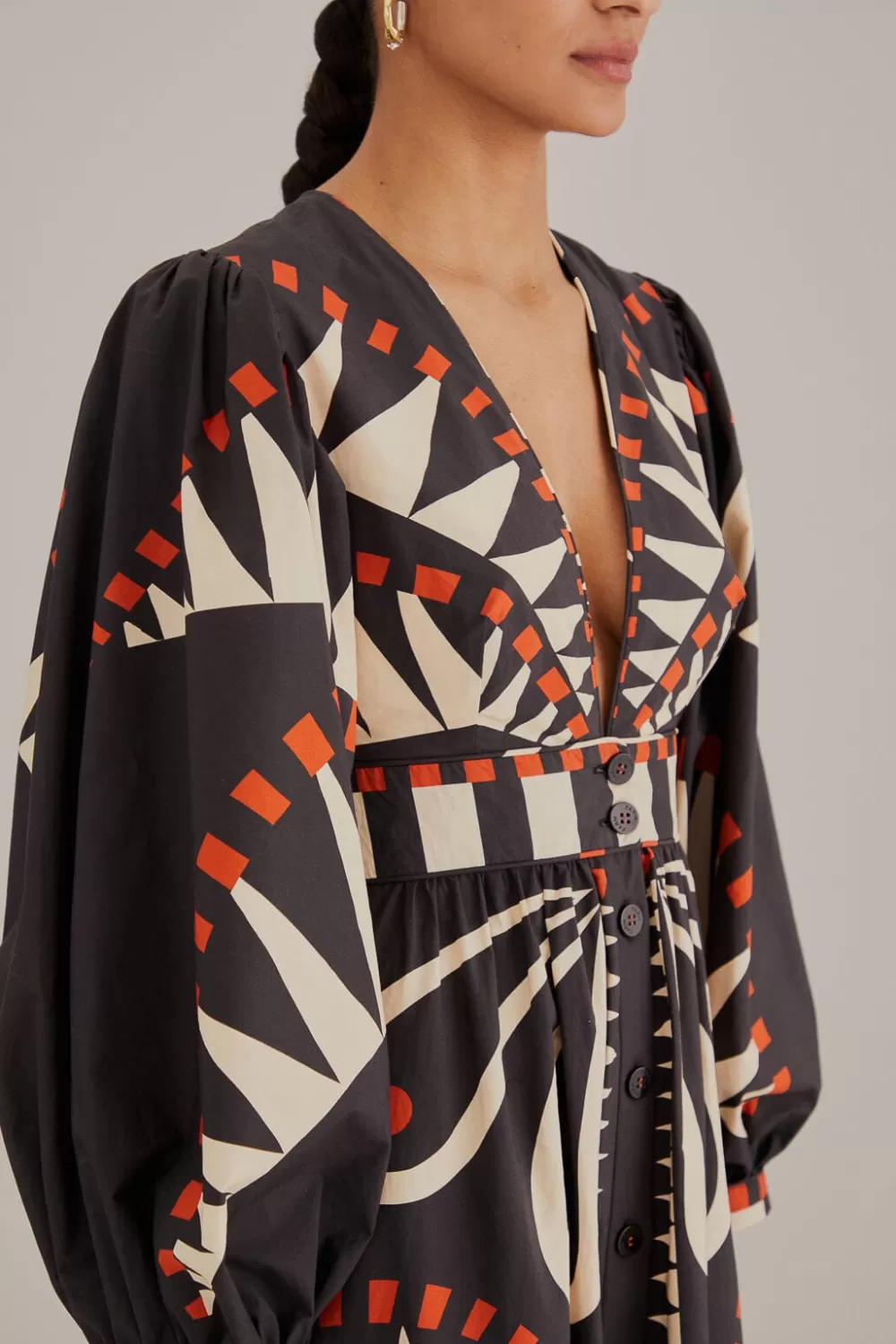 Black Coconut Grove Puff Sleeve Maxi Dress | FARM Rio Best