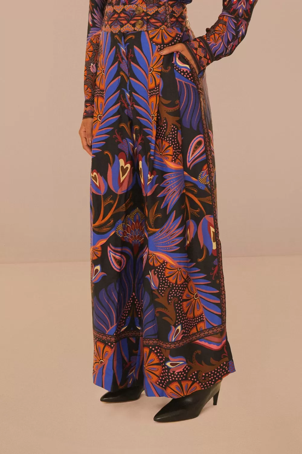 Black Heart Forest LENZING™ ECOVERO™ Viscose Wide Pants | FARM Rio Cheap