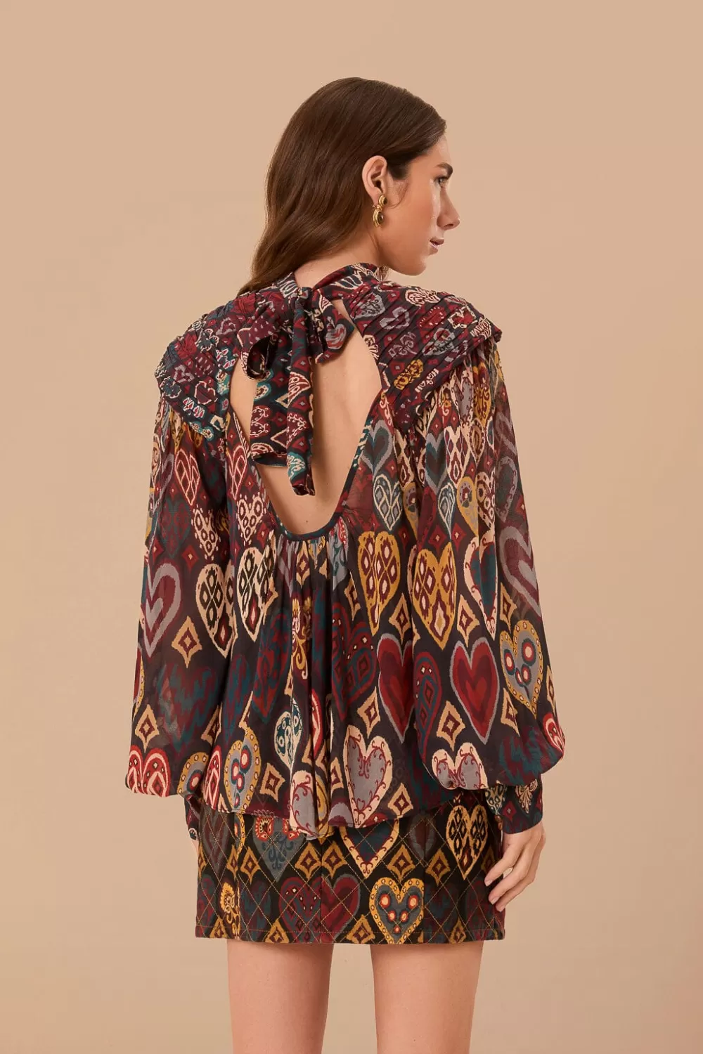 Black Hearts Ikat Blouse | FARM Rio New