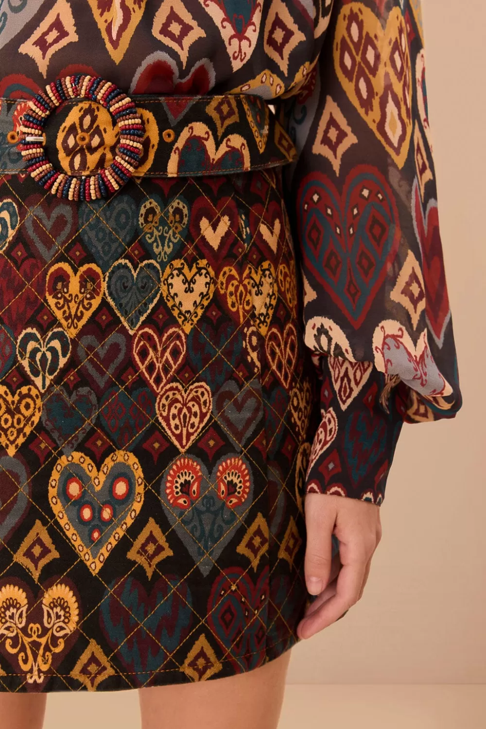 Black Hearts Ikat Mini Skirt | FARM Rio Best