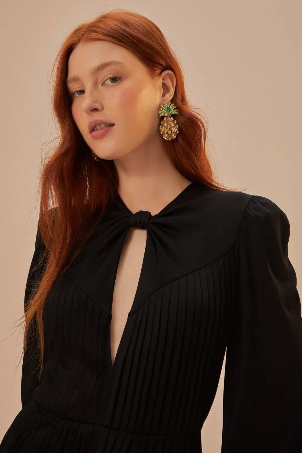 Black Long Sleeve Knot Jumpsuit | FARM Rio Shop