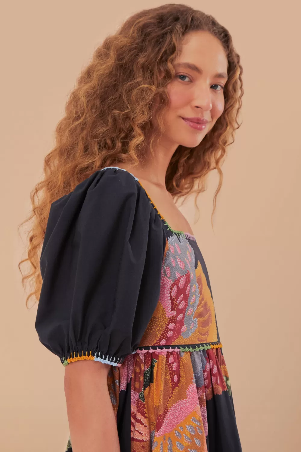 Black Lucy Floral Maxi Dress | FARM Rio Fashion