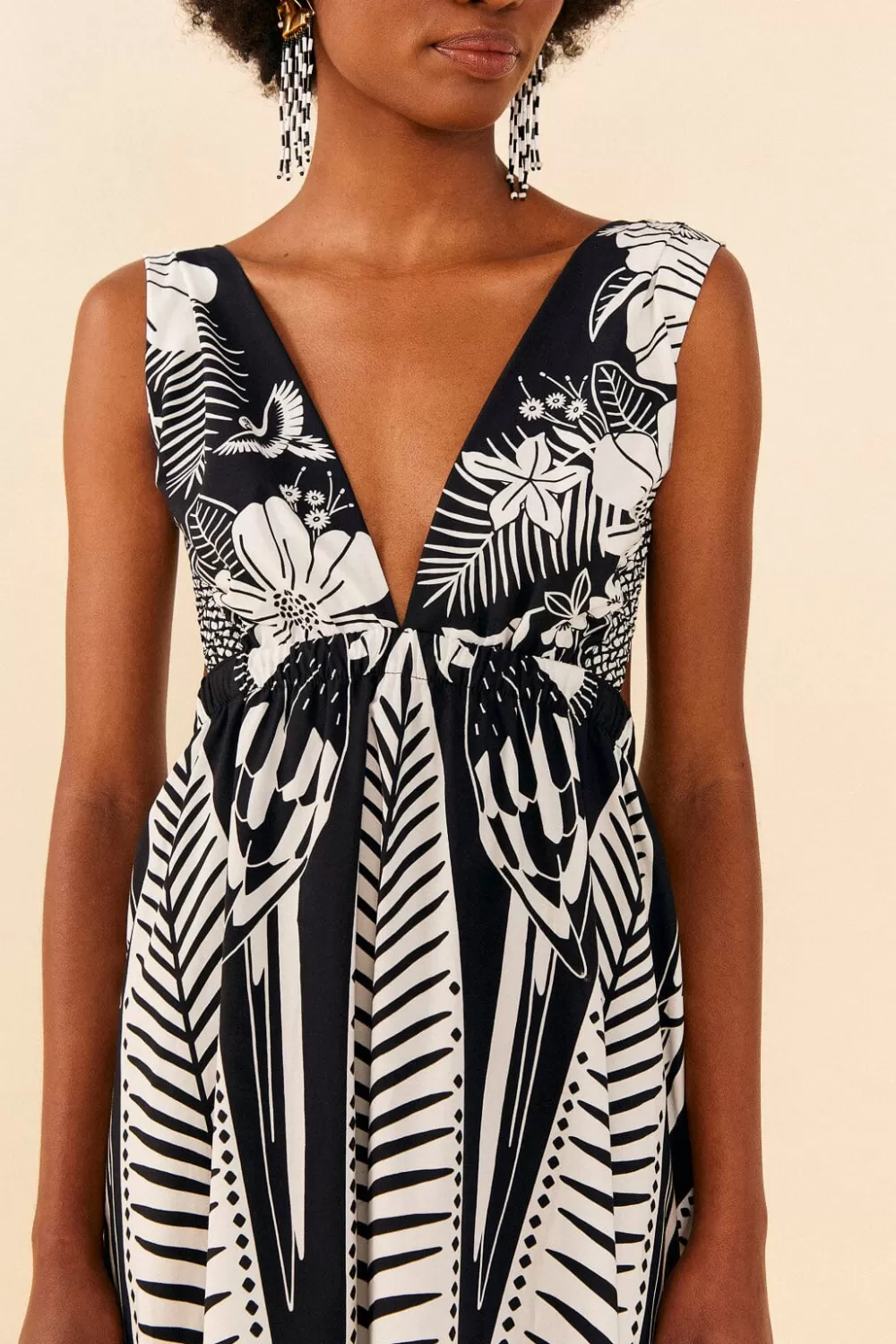 Black Macaw Elegance Maxi Dress | FARM Rio Discount