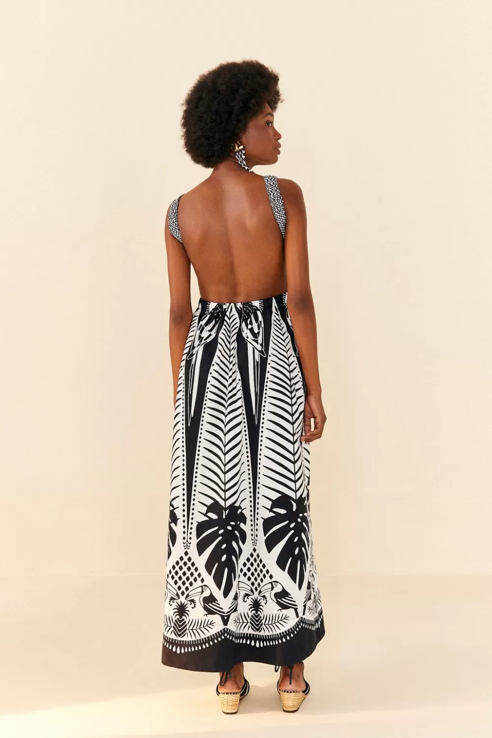Black Macaw Elegance Maxi Dress | FARM Rio Discount