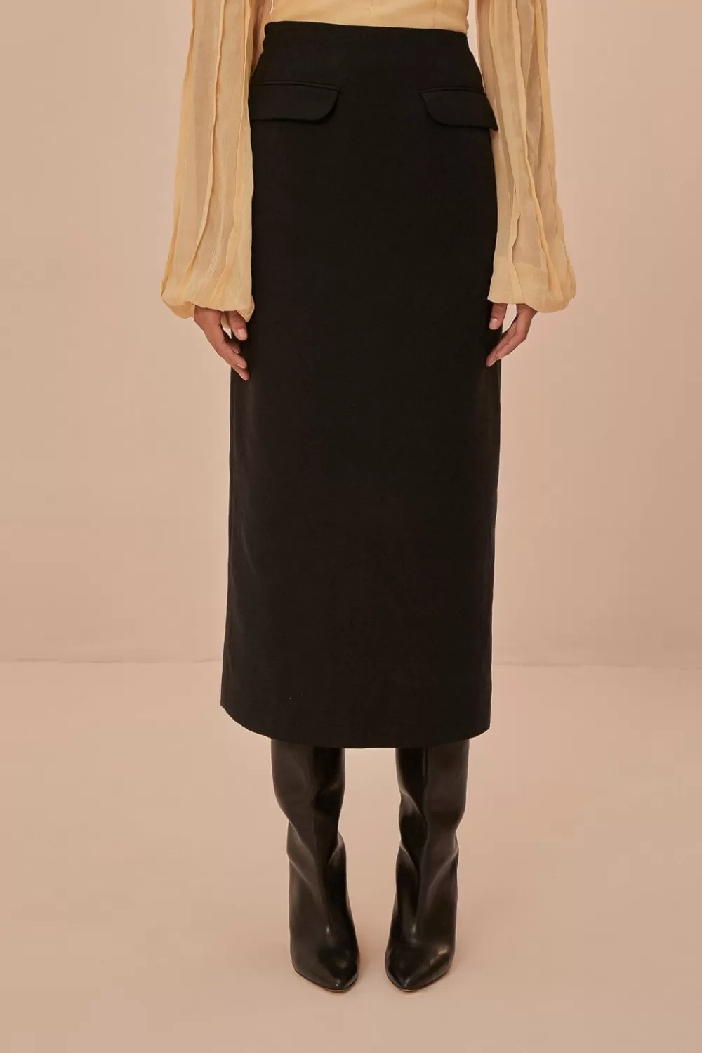 Black Midi Skirt | FARM Rio Flash Sale