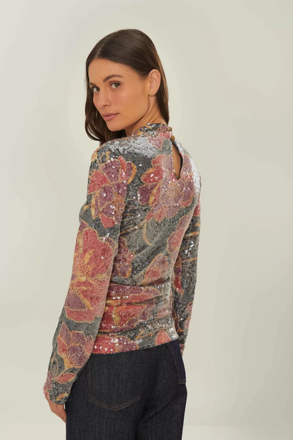 Black Shiny Chita Tulle Sequins Blouse | FARM Rio Best Sale