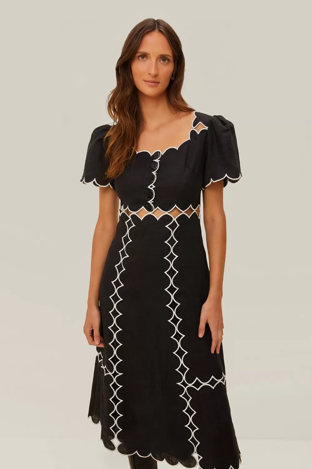 Black Short Sleeve LENZING™ ECOVERO™ Euroflax™ Maxi Dress | FARM Rio New