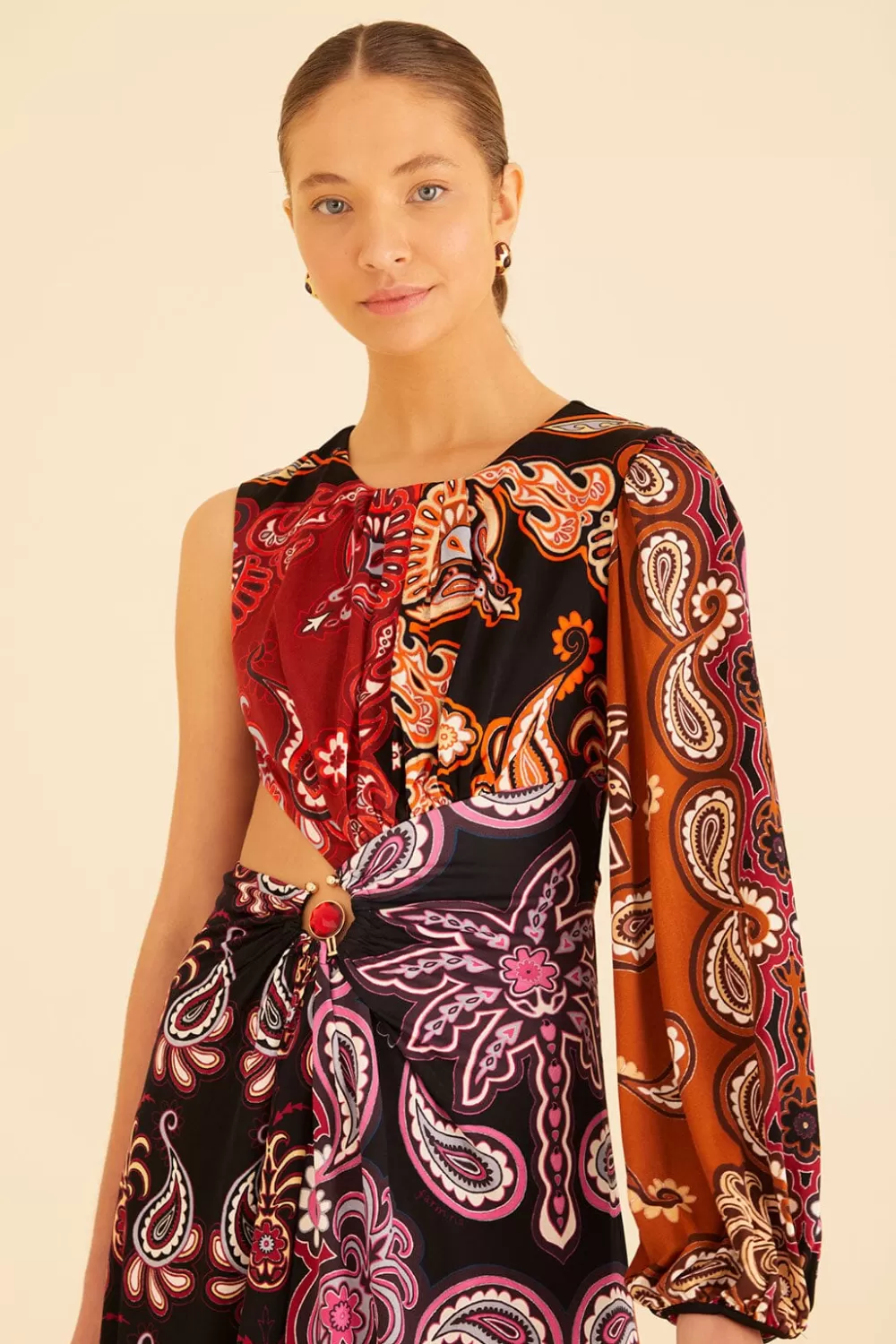 Black Sweet Mermaids One Shoulder Maxi Dress | FARM Rio Flash Sale