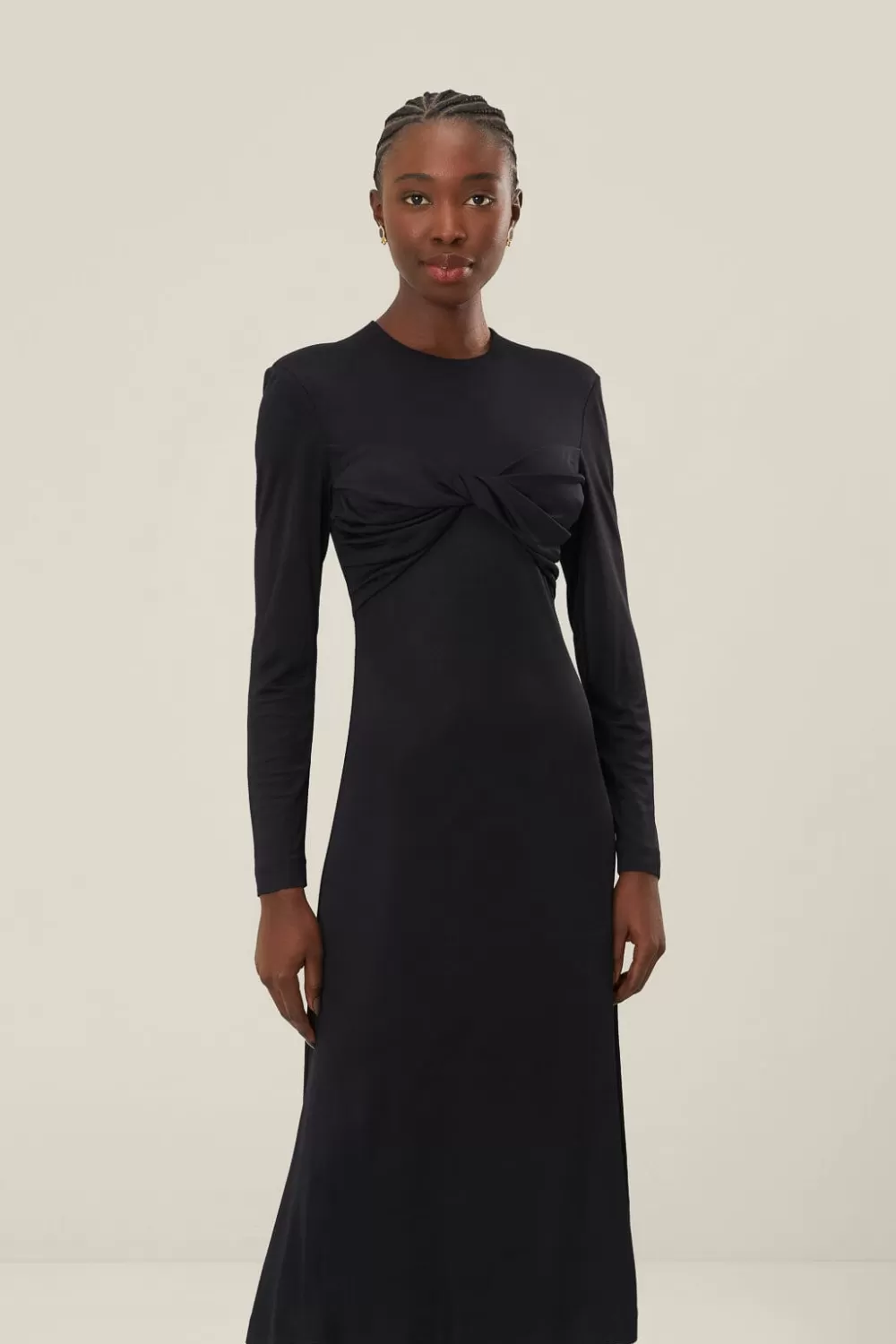 Black Twisted Cup Midi Dress | FARM Rio Best