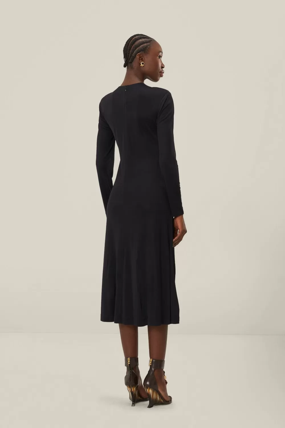 Black Twisted Cup Midi Dress | FARM Rio Best
