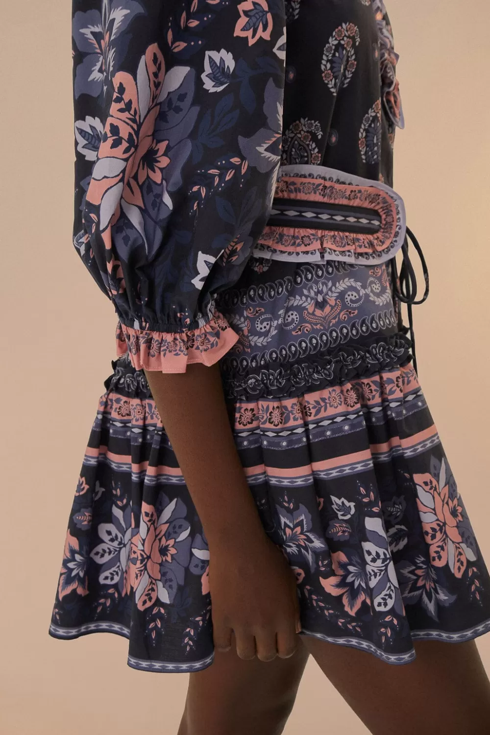 Blue Ayla Short Sleeve Mini Dress | FARM Rio Cheap