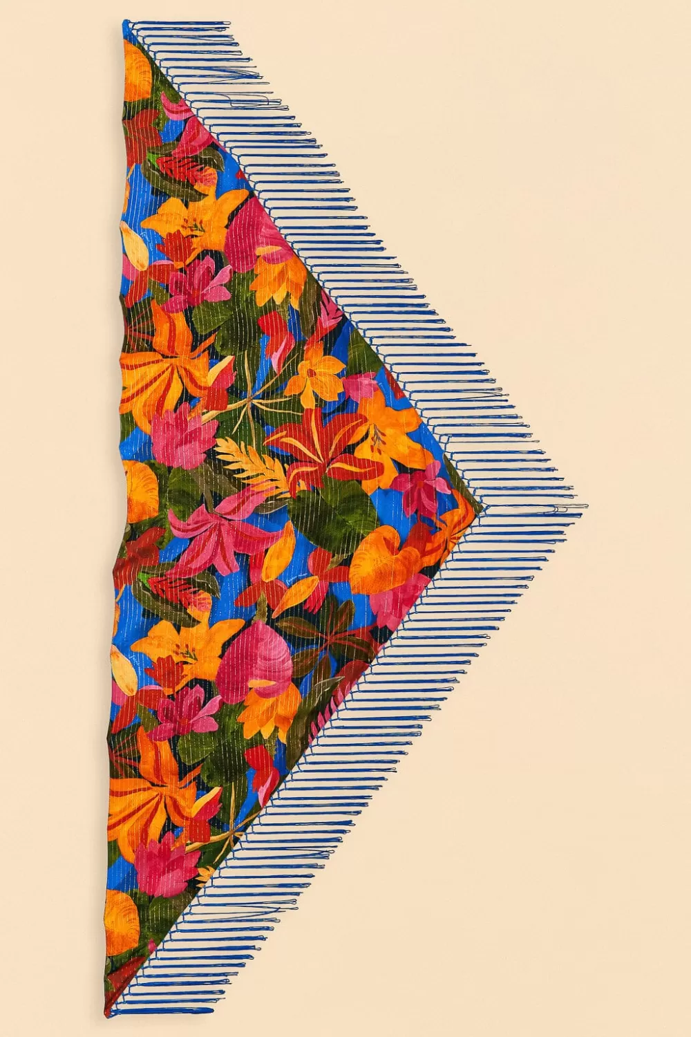 Blue Floral Tropical & Colorful Stripes Sarong | FARM Rio Online