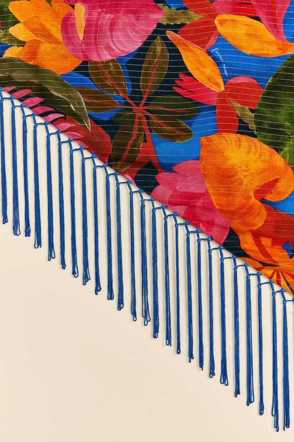 Blue Floral Tropical & Colorful Stripes Sarong | FARM Rio Online