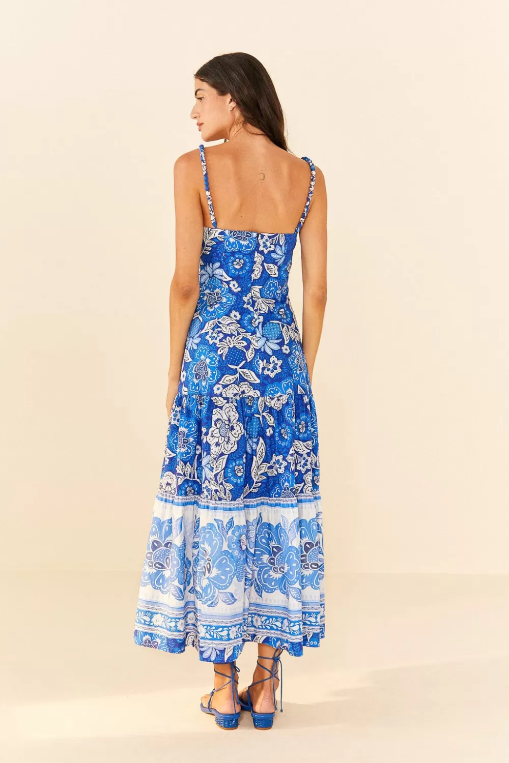 Blue Full Of Flowers Organic Cotton Midi Dress | FARM Rio Best