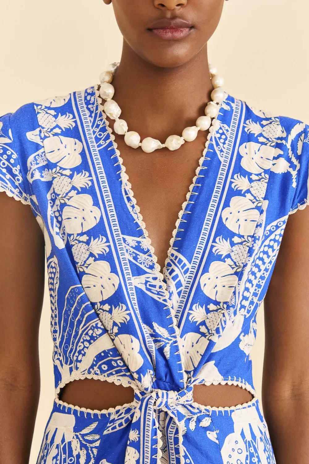 Blue Lace Banana Midi Dress | FARM Rio Flash Sale