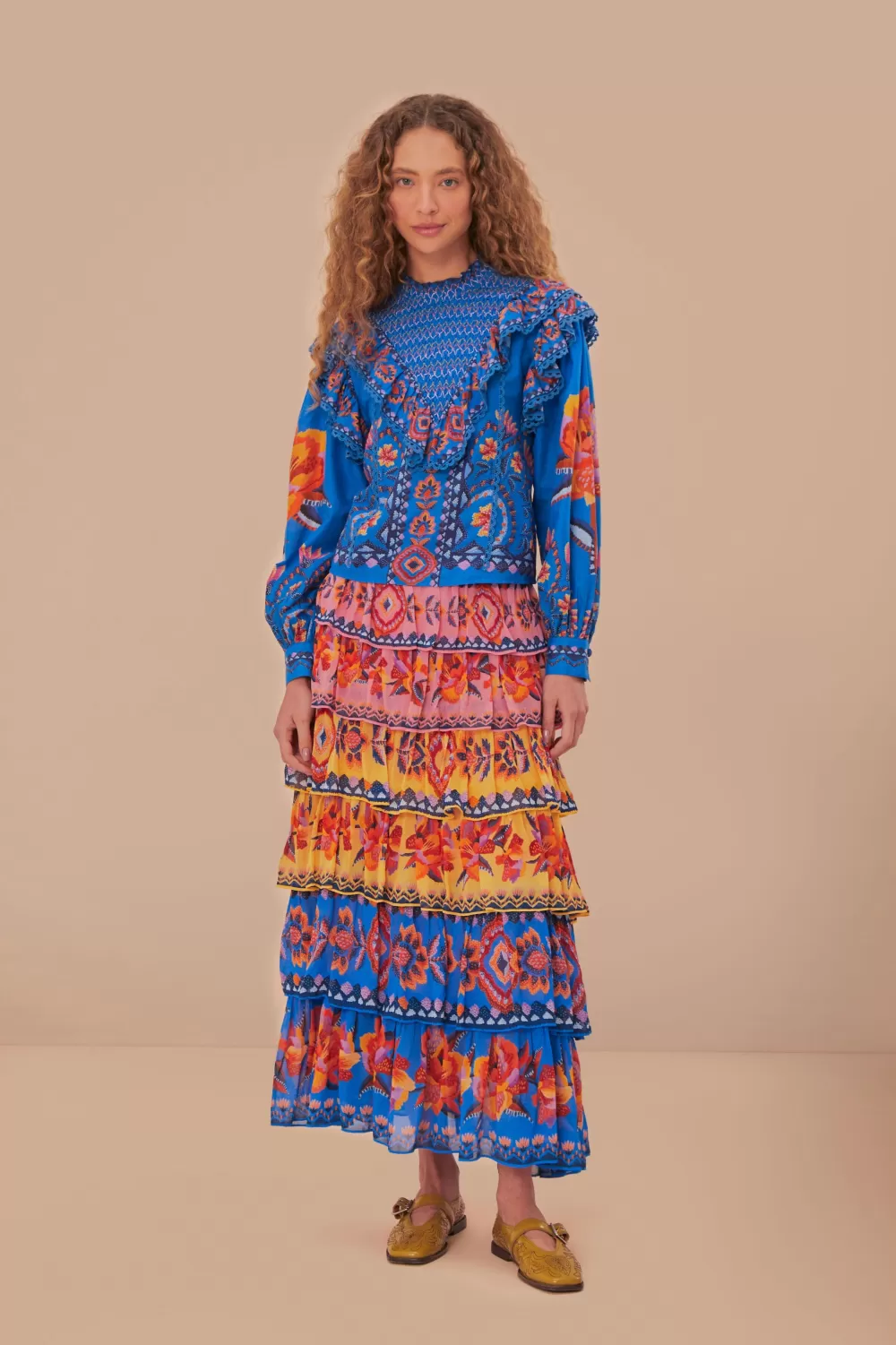 Blue Lucy Floral Tapestry Blouse | FARM Rio Sale