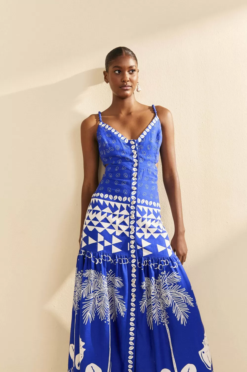 Blue Mixed Ondina Midi Dress | FARM Rio Clearance