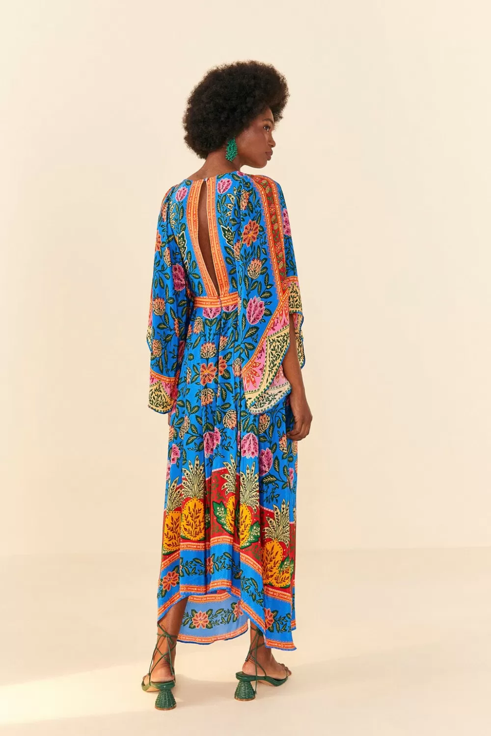 Blue Pineapple Garden Kaftan Maxi Dress | FARM Rio Online