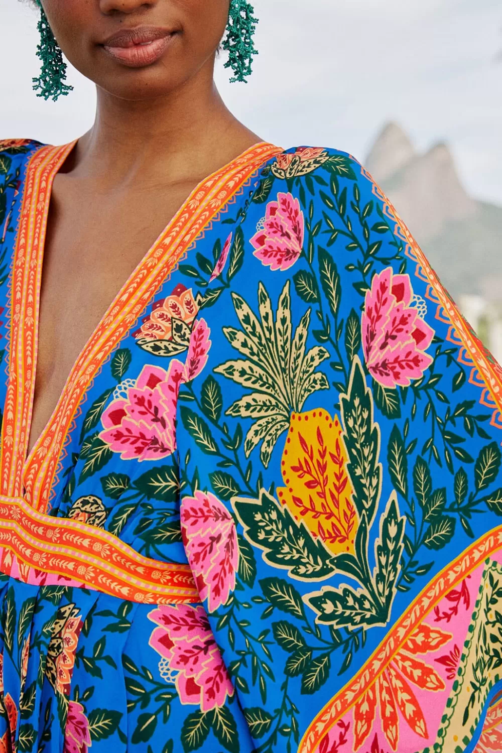 Blue Pineapple Garden Kaftan Maxi Dress | FARM Rio Online