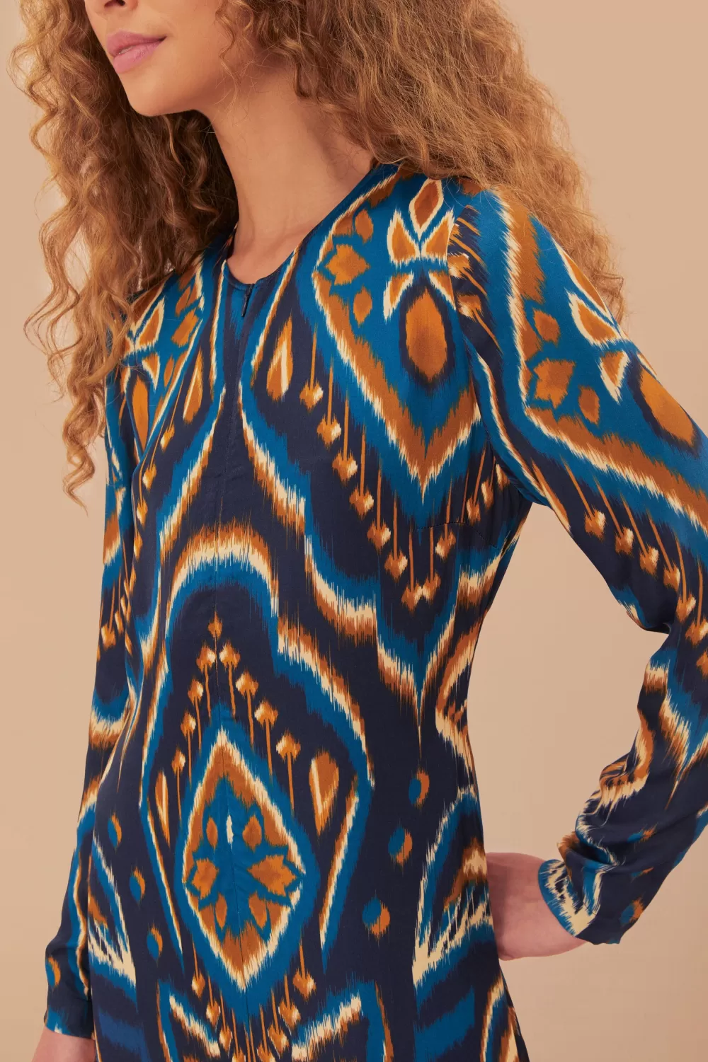 Blue Pineapple Ikat LENZING™ ECOVERO™ Viscose Maxi Dress | FARM Rio Hot