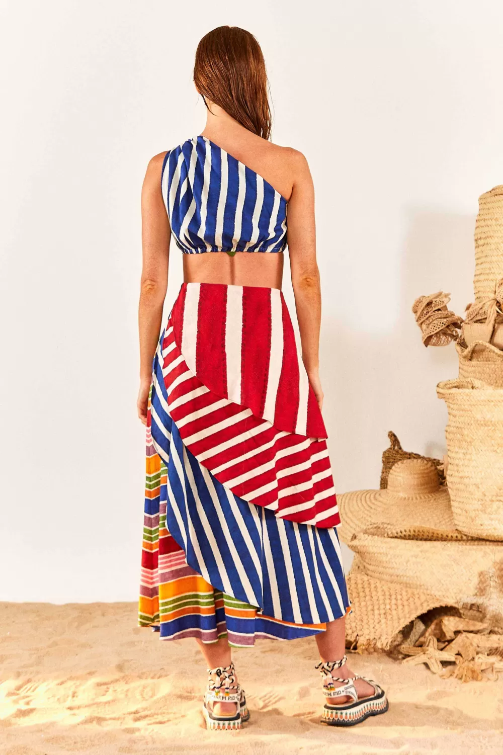 Blue Stripes Twisted Top | FARM Rio Flash Sale