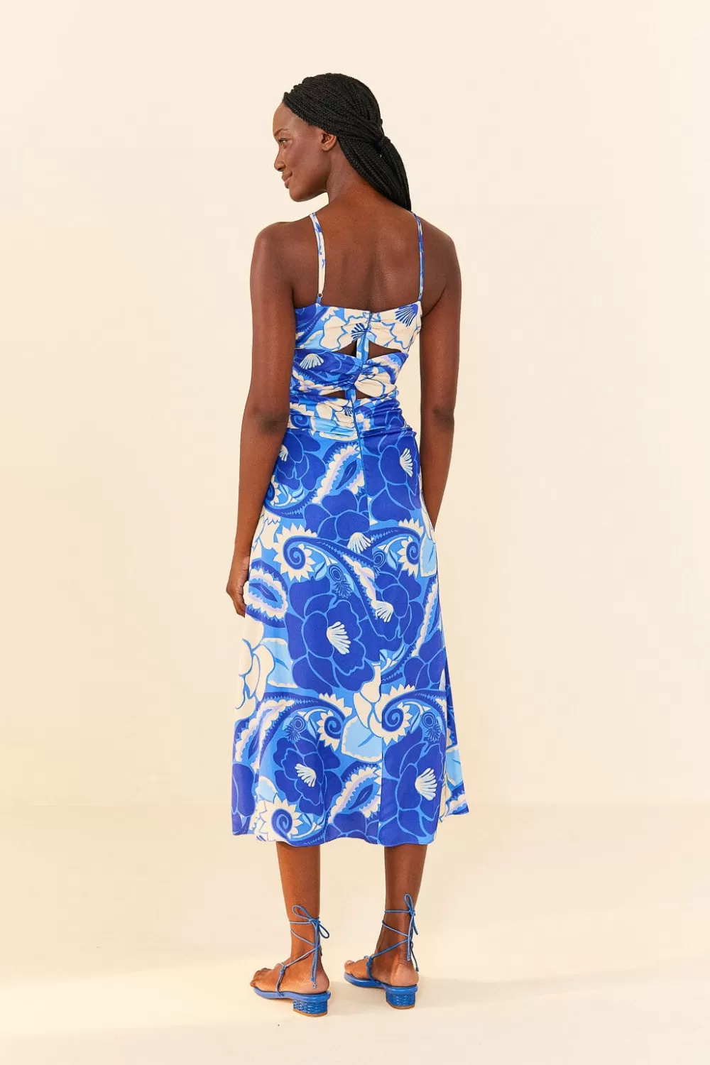 Blue Tropical Groove Lenzing™ Ecovero™ Viscose Midi Dress | FARM Rio Outlet