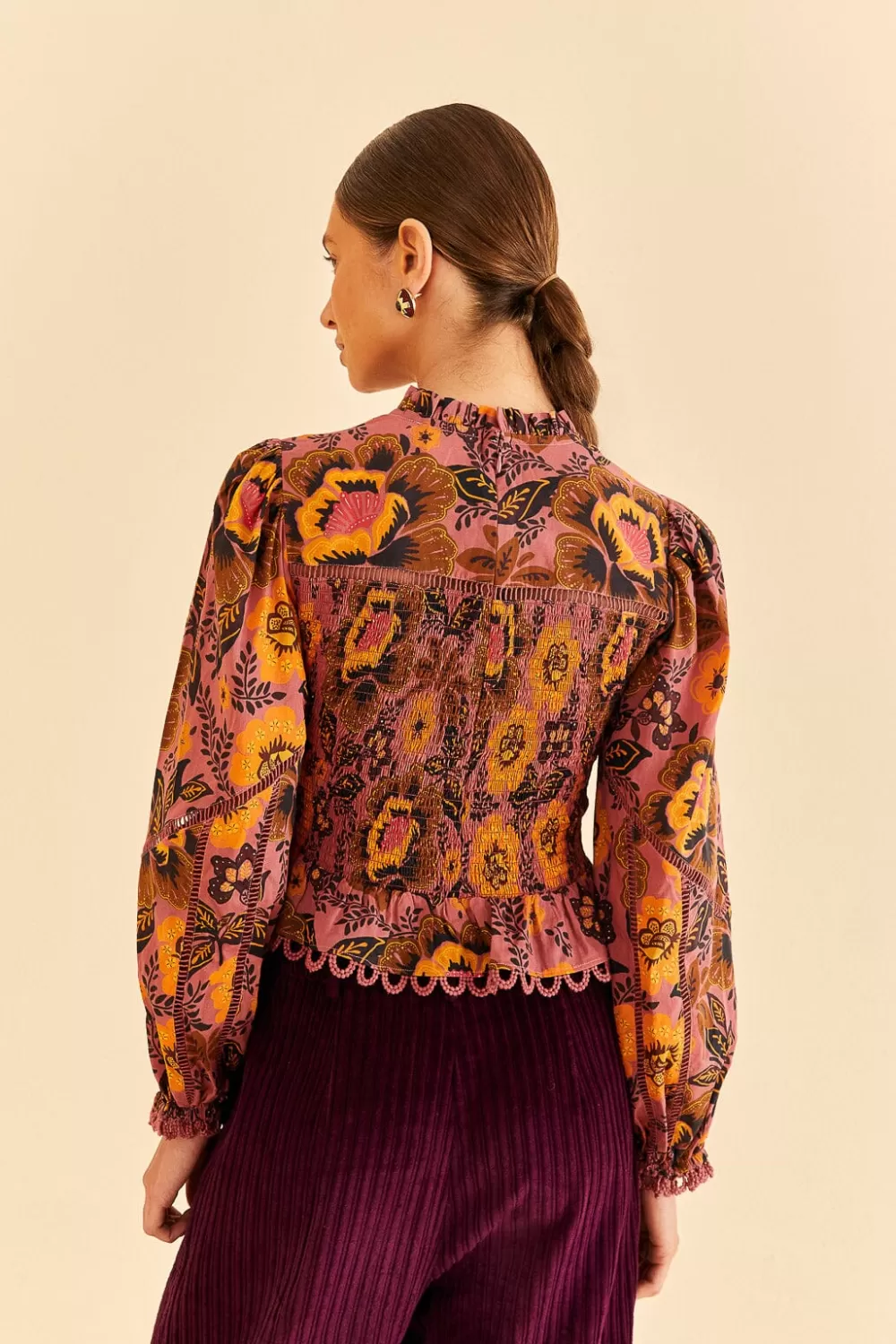 Blush Garden Bloom Smocked Blouse | FARM Rio Hot