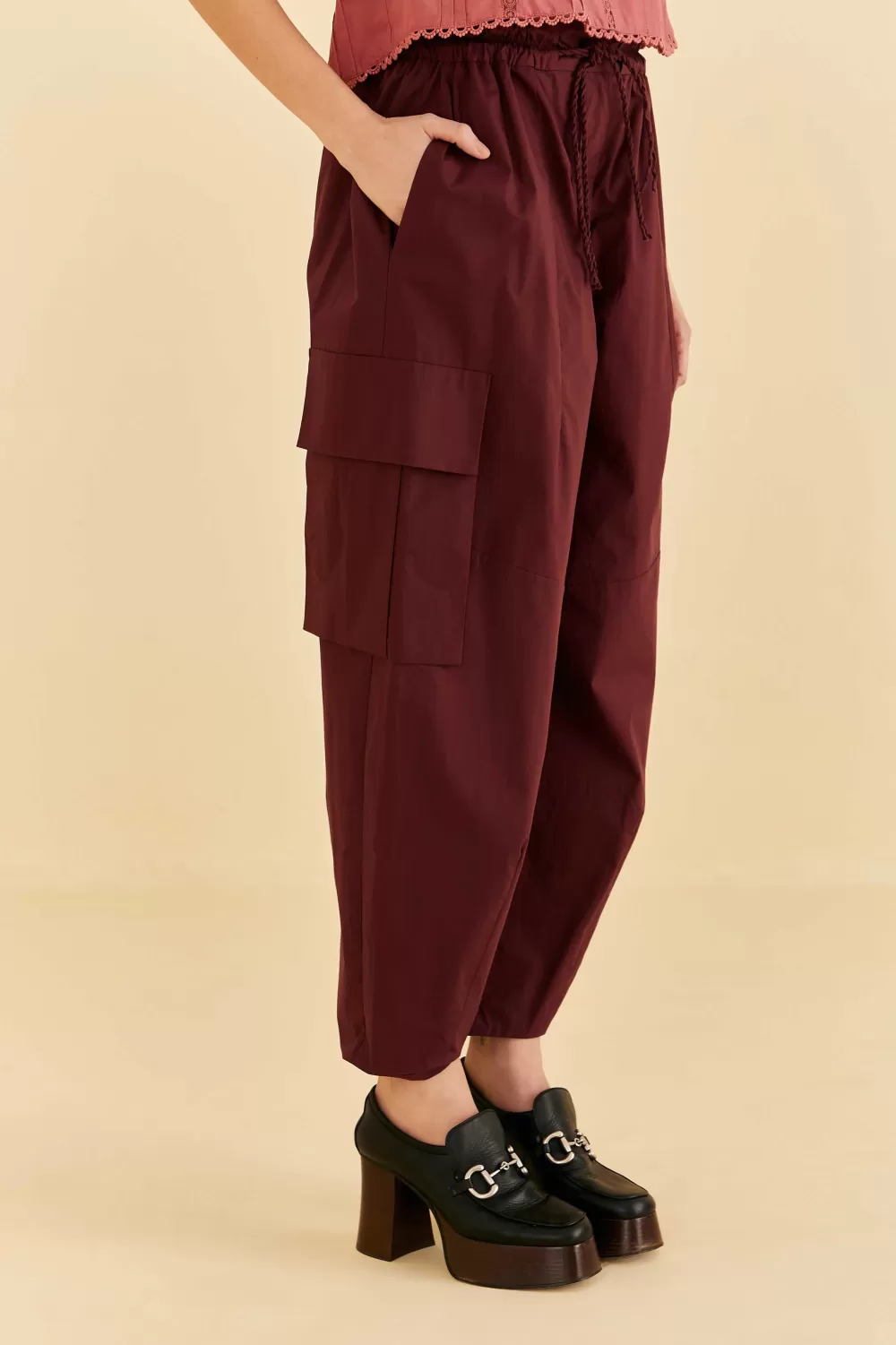 Blush Organic Cotton Cargo Pants | FARM Rio Store