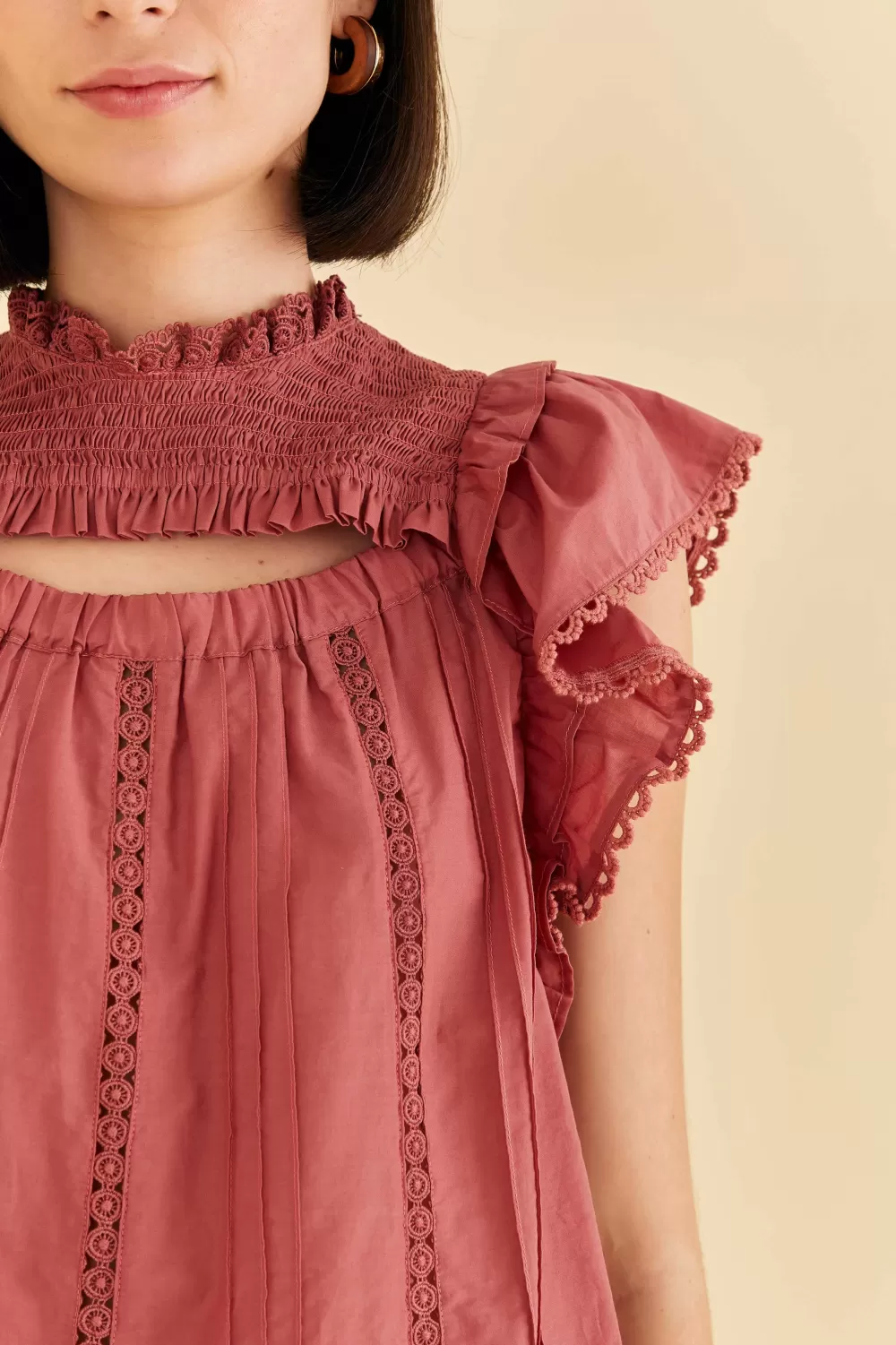 Blush Ruffles Blouse | FARM Rio Discount