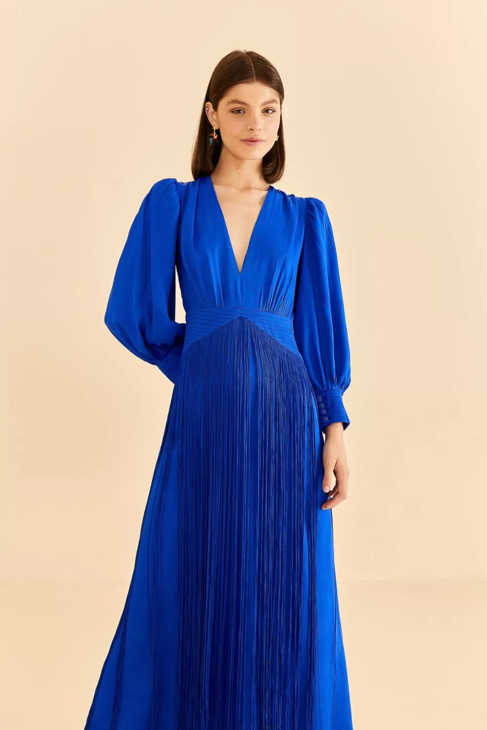 Bright Blue Fringes Maxi Dress | FARM Rio Best