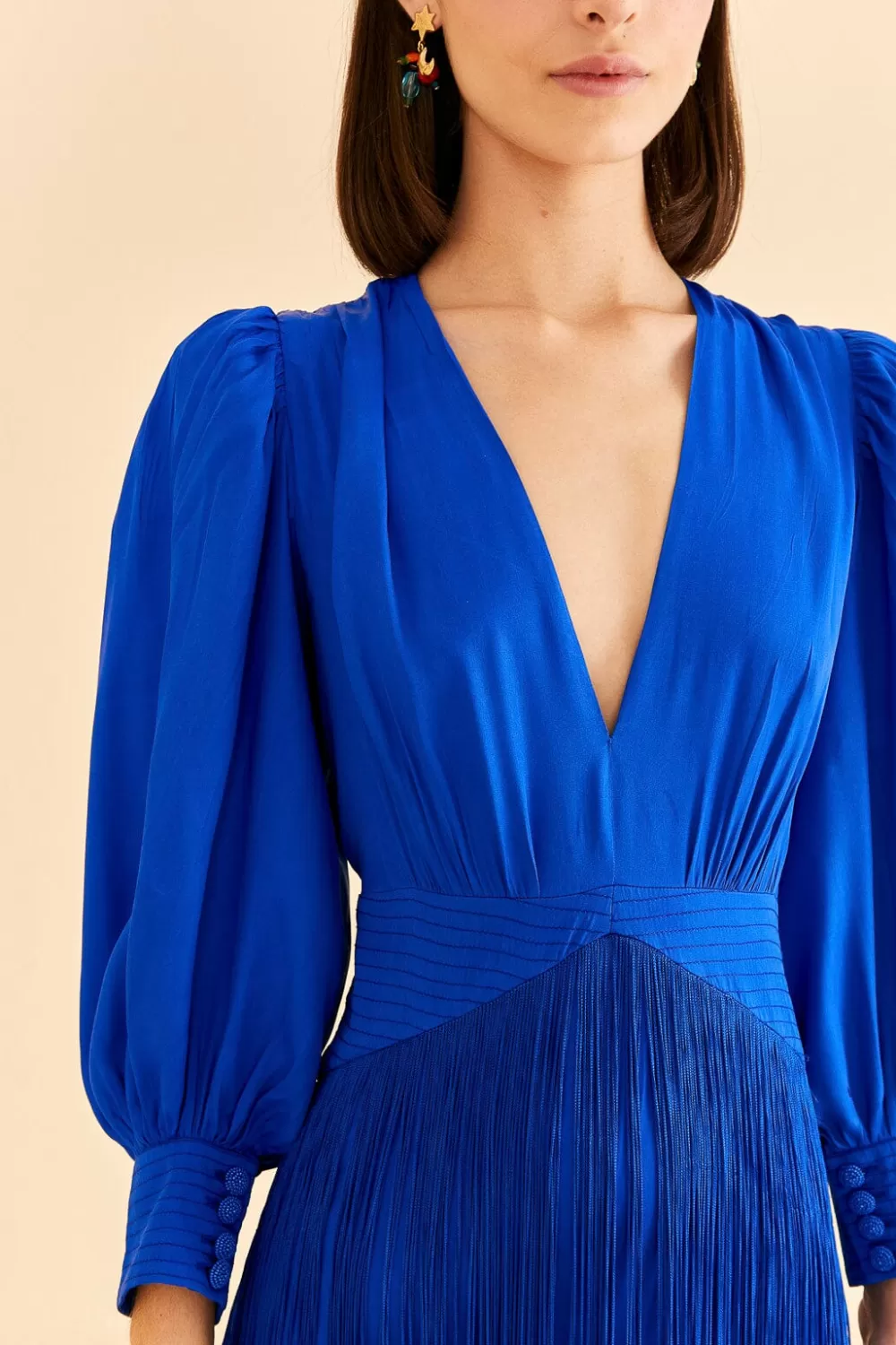 Bright Blue Fringes Maxi Dress | FARM Rio Best