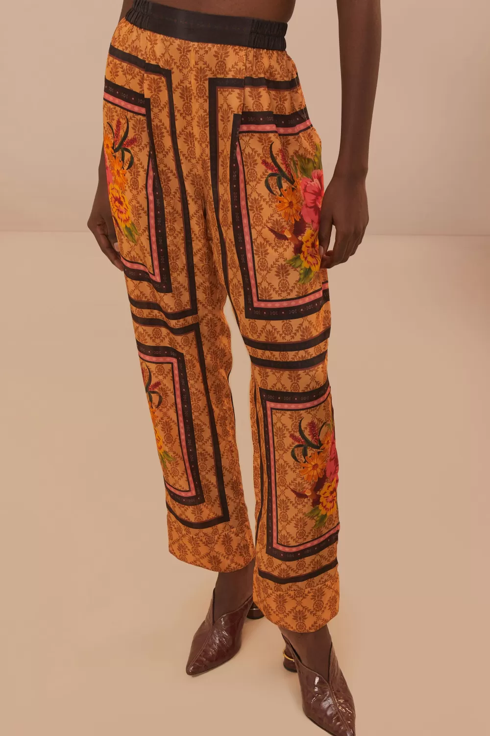 Brown Charming Garden Scarves Pants | FARM Rio Discount