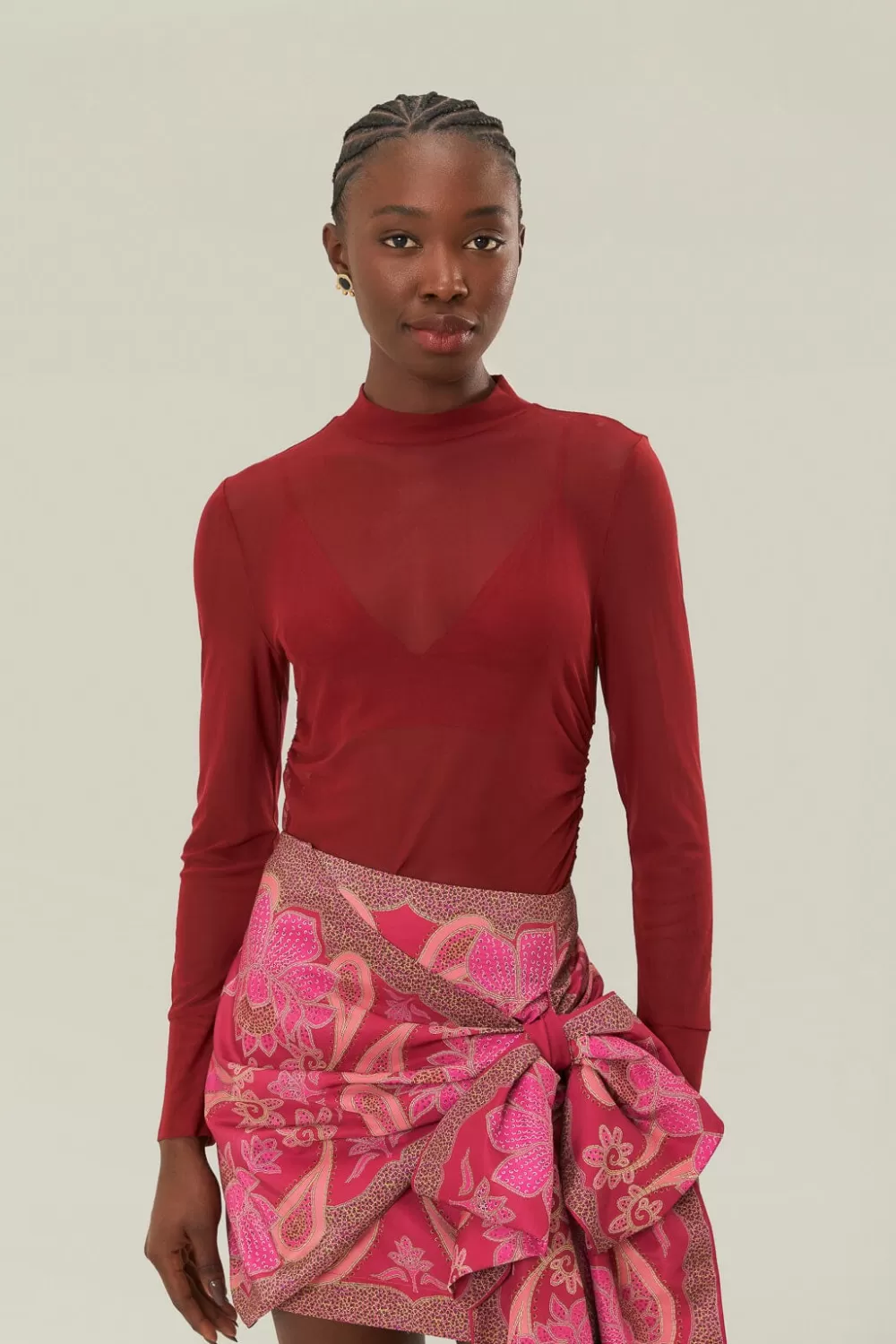 Burgundy Jersey Blouse | FARM Rio Hot