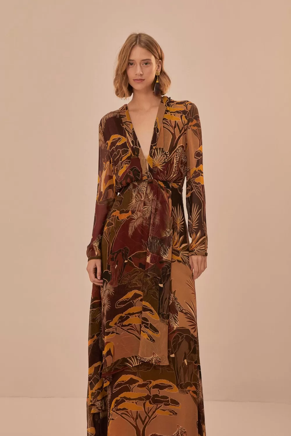 Caramel Savana Dream Maxi Dress | FARM Rio Online