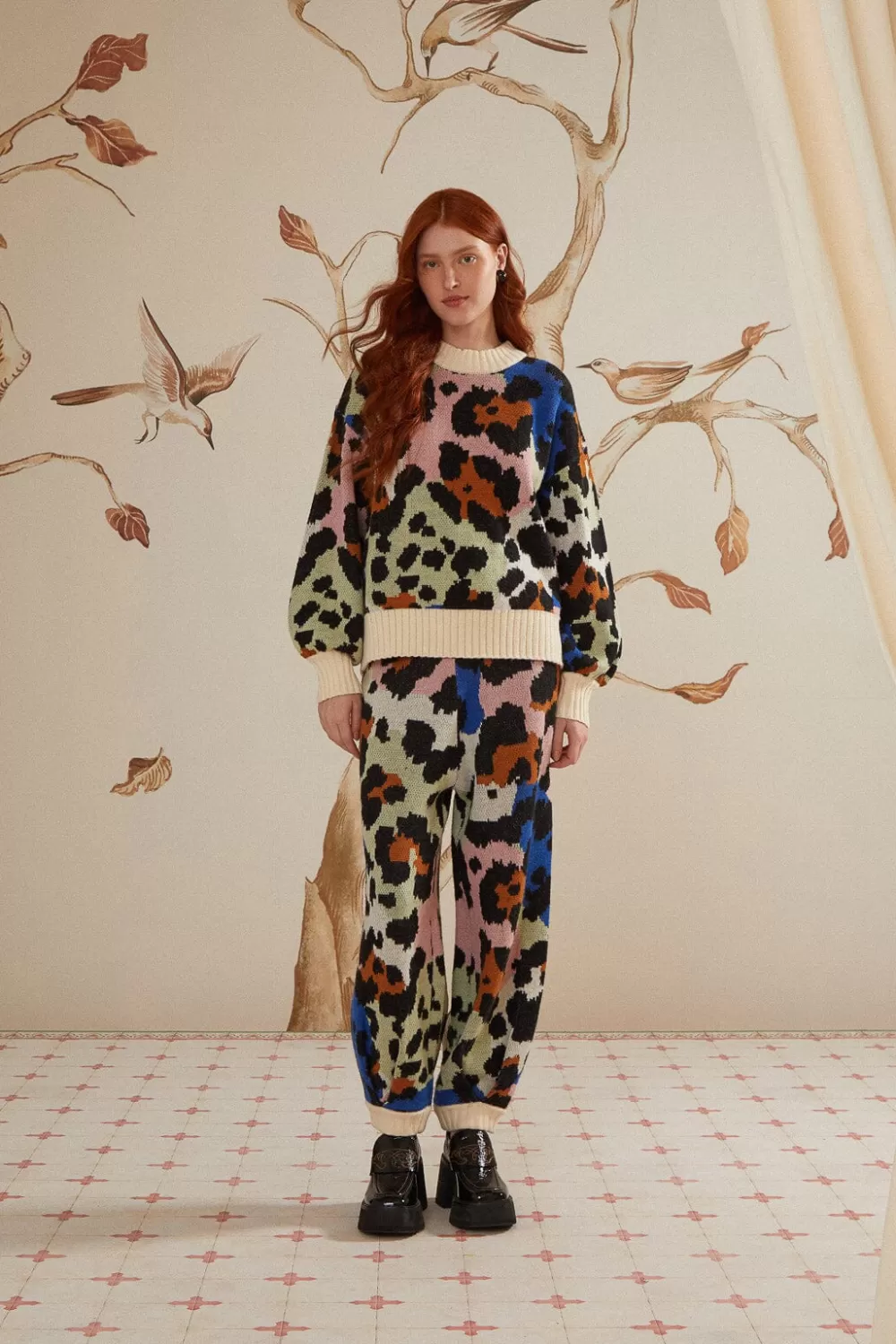 Colorful Leopard Knit Sweater | FARM Rio Discount