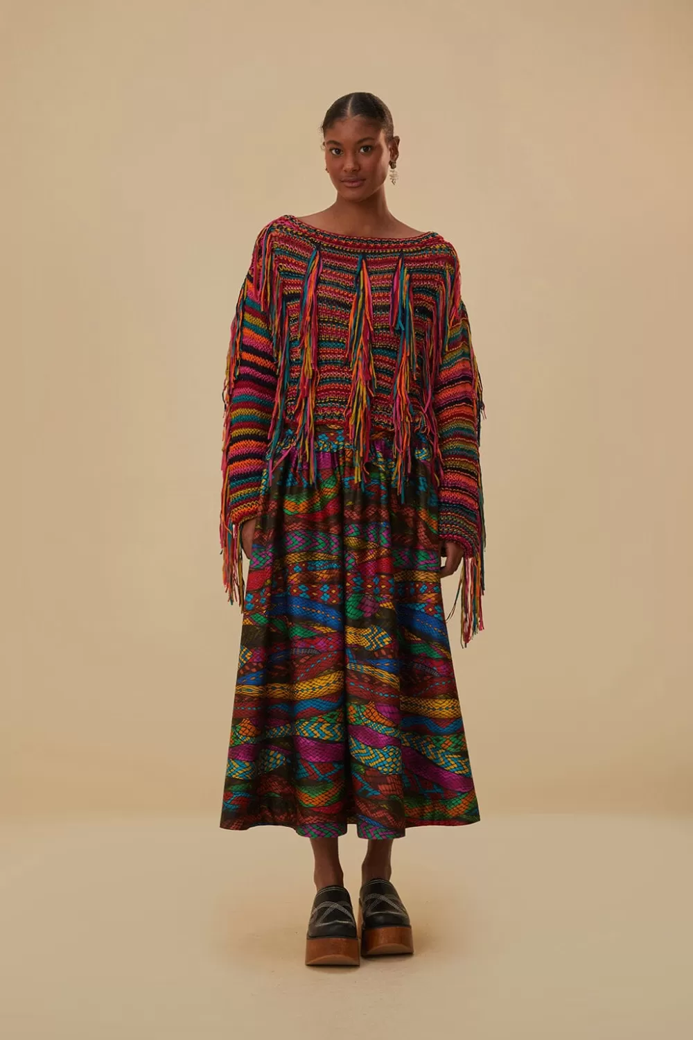 Colorful Stripes Knit Sweater | FARM Rio Clearance