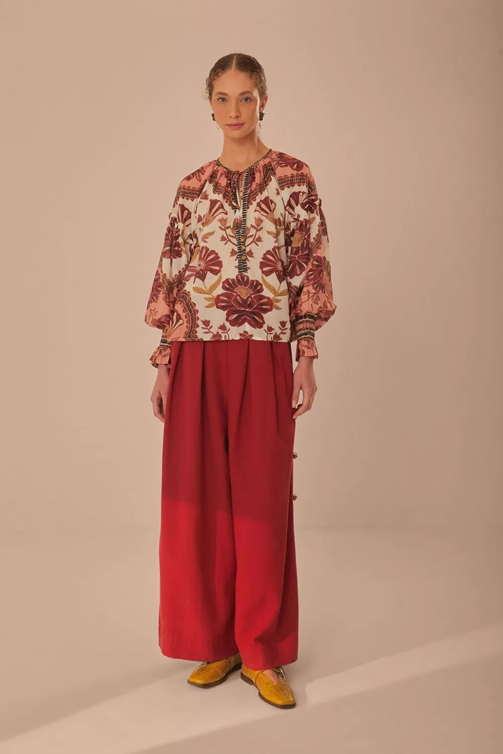 Cream Riad Blouse | FARM Rio Cheap