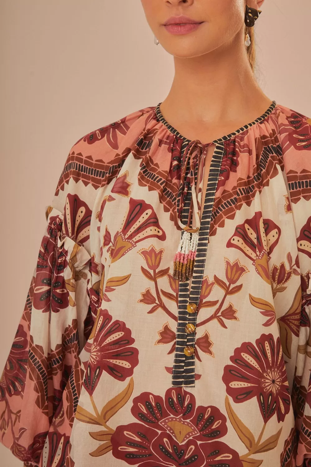 Cream Riad Blouse | FARM Rio Cheap