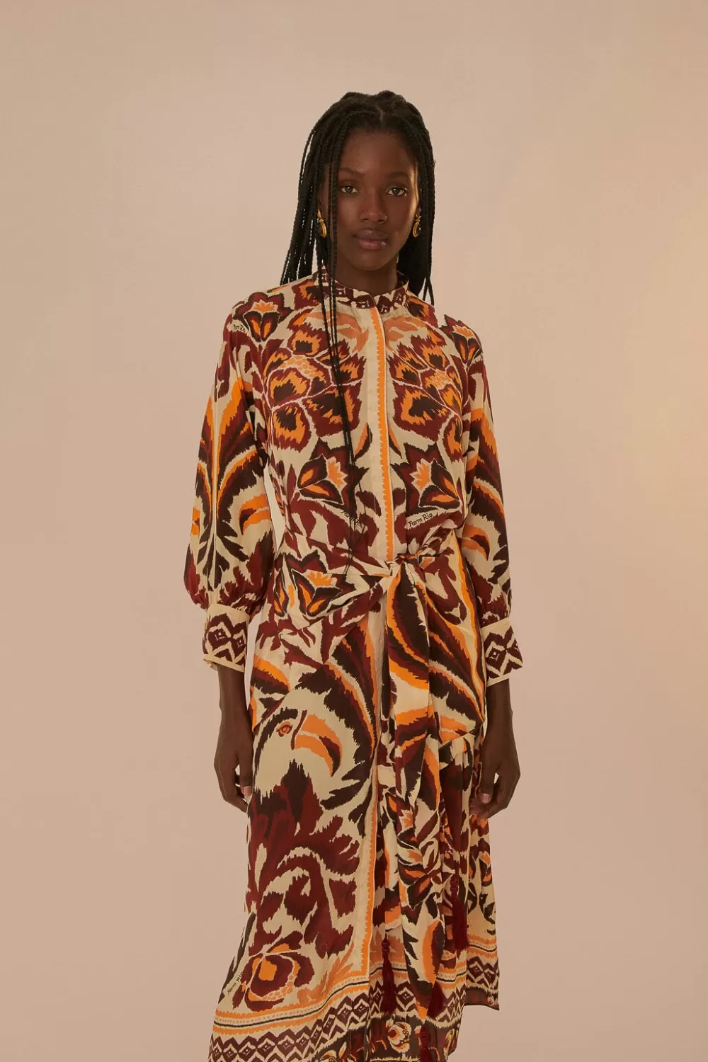 Cream Toucans Scarf Maxi Dress | FARM Rio Hot