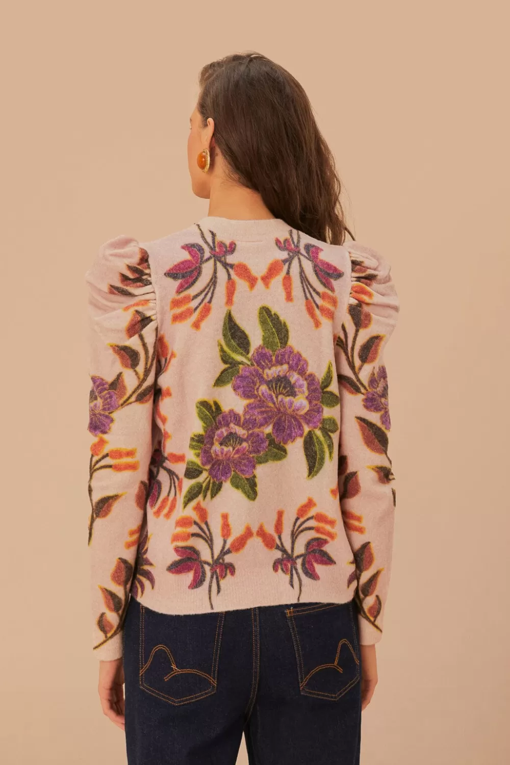 Cream Winter Garden Knit Sweater | FARM Rio Clearance