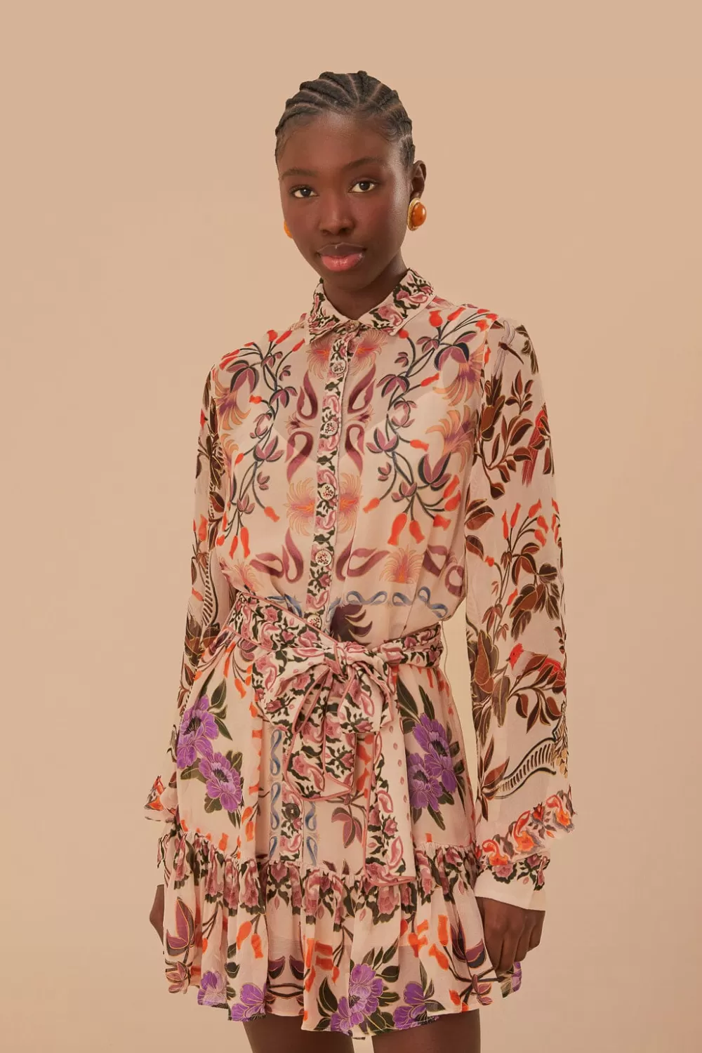 Cream Winter Garden Mini Dress | FARM Rio Sale
