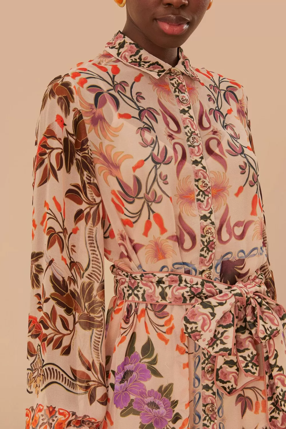 Cream Winter Garden Mini Dress | FARM Rio Sale