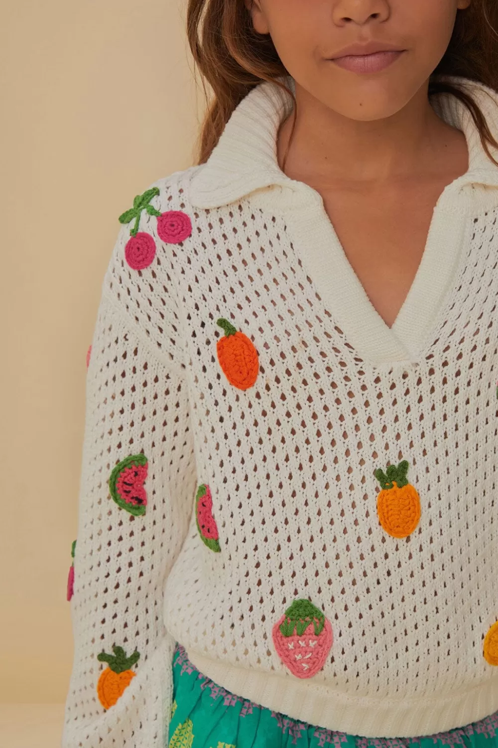 Crochet Fruit Kids Sweater | FARM Rio Clearance
