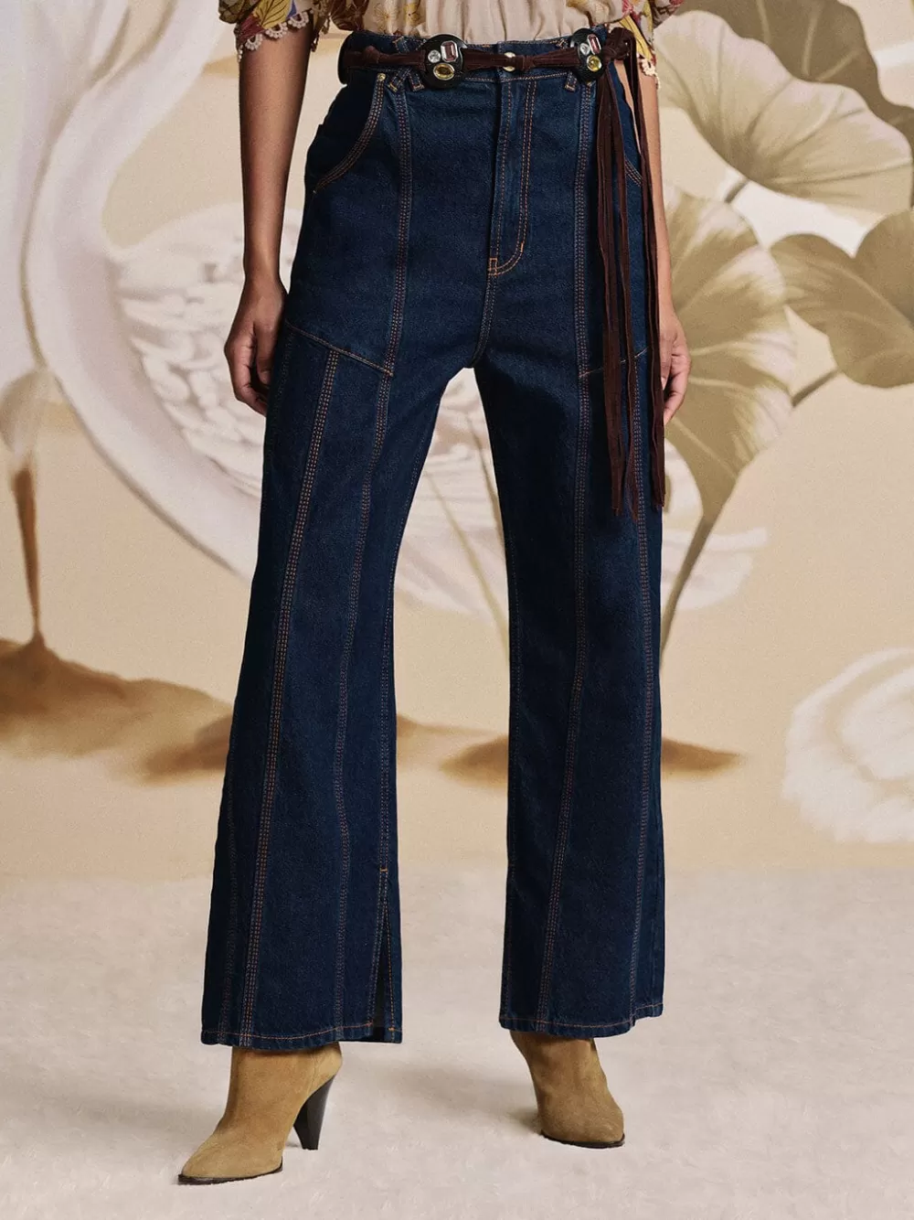 Dark Denim High Waist Snips Pants | FARM Rio Shop