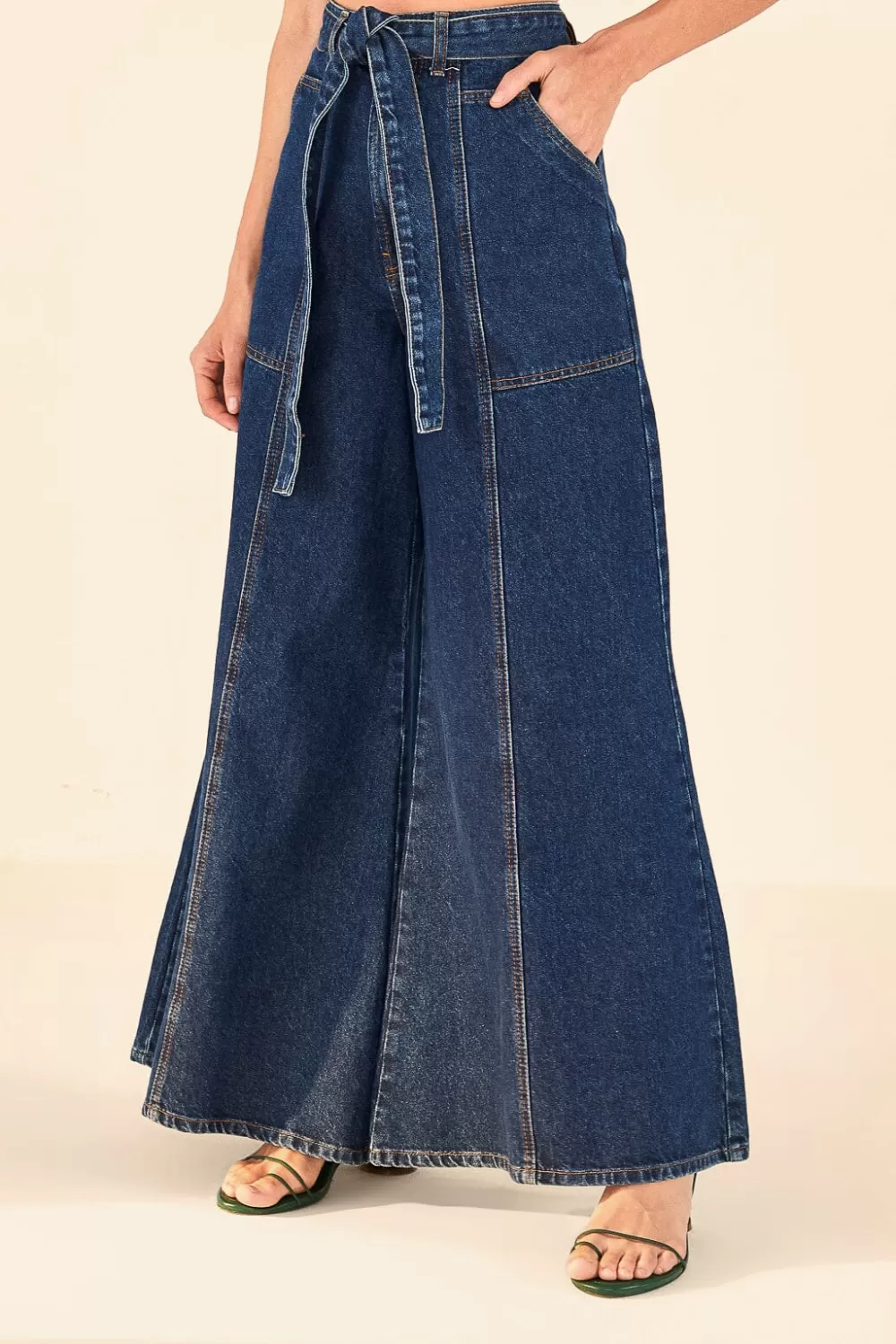 Dark Wash Wide Leg Denim Pants | FARM Rio Shop