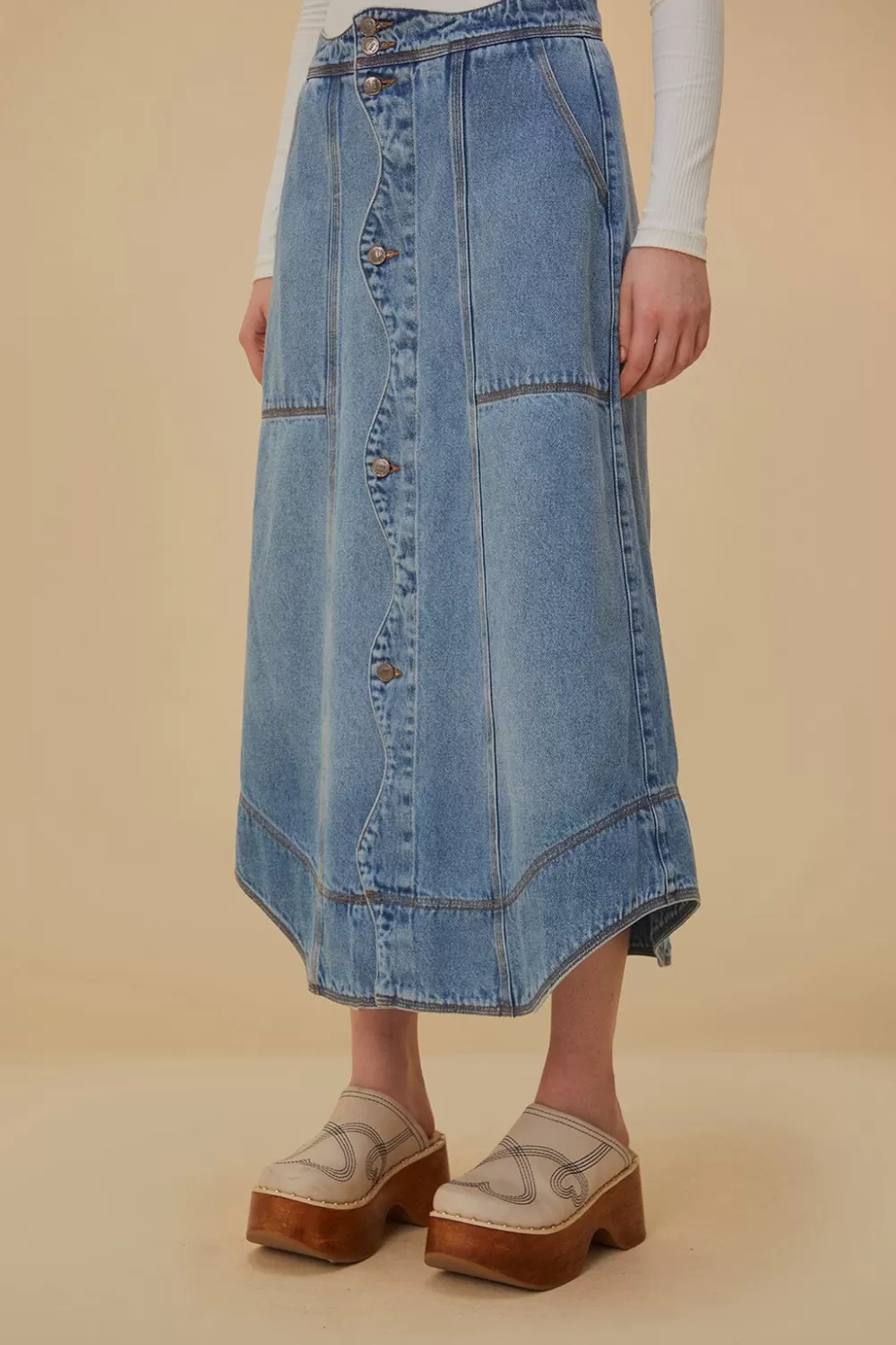 Denim Wave Skirt | FARM Rio Clearance